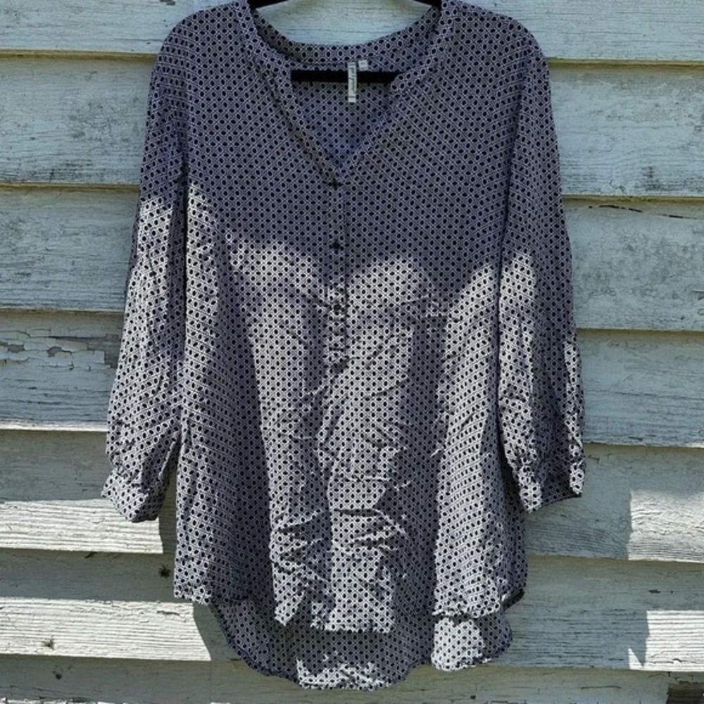 Grand & Greene Womens Tunic Top black-&-white Lightweight